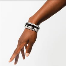 Load image into Gallery viewer, Gloria Steinem We Are Linked Not Ranked Bracelet (Black)
