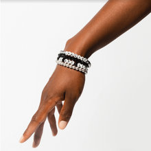 Load image into Gallery viewer, Gloria Steinem We Are Linked Not Ranked Bracelet (Black)
